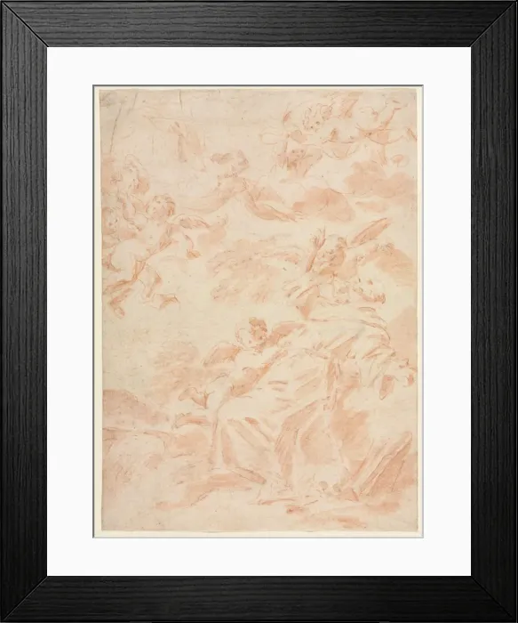 Framed Print : The Stigmatization of Saint Francis, first third 1700s. Creator: Francois Lemoyne (French Framed Print : The Stigmatization of Saint Francis, first third 1700s. Creator: Francois Lemoyne (French