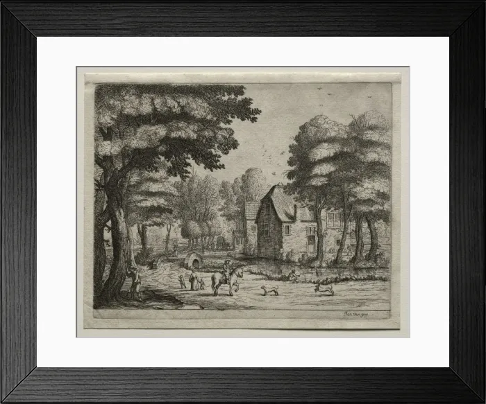 Framed Print : The Stone Bridge. Creator: Jan van Goyen (Dutch, 1596-1656) Framed Print : The Stone Bridge. Creator: Jan van Goyen (Dutch, 1596-1656)