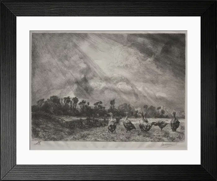 Framed Print : The Storm Cloud, 1878-1887. Creator: Felix Bracquemond (French, 1833-1914) Framed Print : The Storm Cloud, 1878-1887. Creator: Felix Bracquemond (French, 1833-1914)