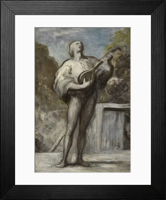Framed Print : The Troubadour, 1868-1873. Creator: Honore Daumier (French, 1808-1879) Framed Print : The Troubadour, 1868-1873. Creator: Honore Daumier (French, 1808-1879)
