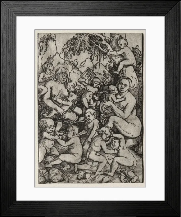 Framed Print : The Two Mothers. Creator: Hans Baldung (German, 1484 / 85-1545) Framed Print : The Two Mothers. Creator: Hans Baldung (German, 1484 / 85-1545)