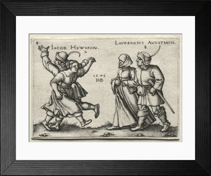 Framed Print : The Village Wedding: Jacob Hewmon / Lawrencius Augstmon, 1546. Creator: Hans Sebald Beham (German Framed Print : The Village Wedding: Jacob Hewmon / Lawrencius Augstmon, 1546. Creator: Hans Sebald Beham (German