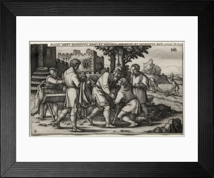 Framed Print : The Prodigal Son: Return of the Prodigal Son. Creator: Hans Sebald Beham (German, 1500-1550)