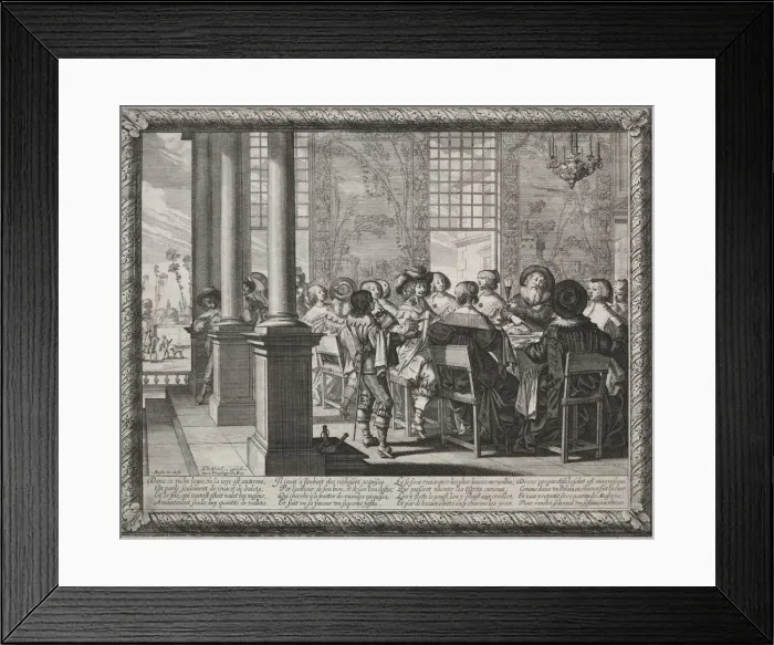 Framed Print : The Prodigal Son: The Feast in Honor of the Prodigals Return. Creator: Abraham Bosse (French Framed Print : The Prodigal Son: The Feast in Honor of the Prodigals Return. Creator: Abraham Bosse (French