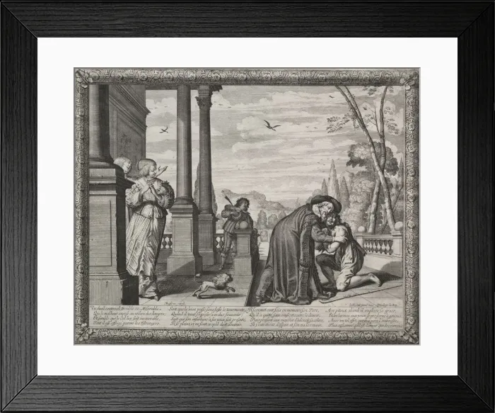 Framed Print : The Prodigal Son: The Return of the Prodigal. Creator: Abraham Bosse (French, 1602-1676) Framed Print : The Prodigal Son: The Return of the Prodigal. Creator: Abraham Bosse (French, 1602-1676)