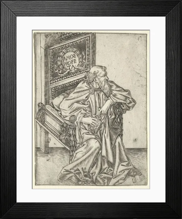 Framed Print : The Prophets: Amos, c. 1470-1475. Creator: Baccio Baldini (Italian, c. 1436-1487), attributed to Framed Print : The Prophets: Amos, c. 1470-1475. Creator: Baccio Baldini (Italian, c. 1436-1487), attributed to