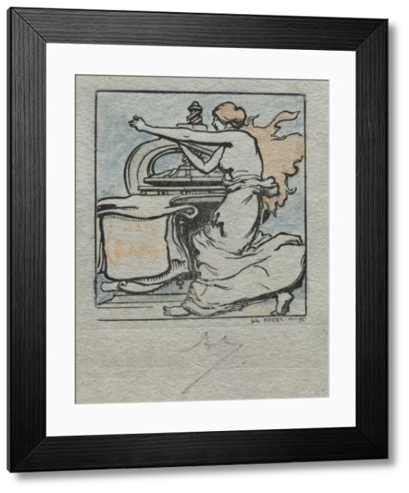 Framed Print : The Printer. Creator: Auguste Louis Lepere (French, 1849-1918) Framed Print : The Printer. Creator: Auguste Louis Lepere (French, 1849-1918)