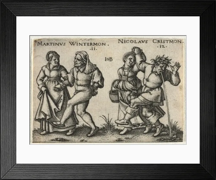Framed Print : The Peasant Wedding or the Twelve Months: 11-Martinus Wintermon 12-Nicolaus Cristmon, 1546 Framed Print : The Peasant Wedding or the Twelve Months: 11-Martinus Wintermon 12-Nicolaus Cristmon, 1546