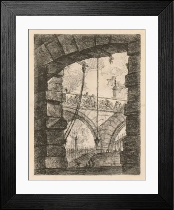 Framed Print : The Prisons: A Lofty Arch with a Frieze, 1745-1750. Creator: Giovanni Battista Piranesi (Italian Framed Print : The Prisons: A Lofty Arch with a Frieze, 1745-1750. Creator: Giovanni Battista Piranesi (Italian