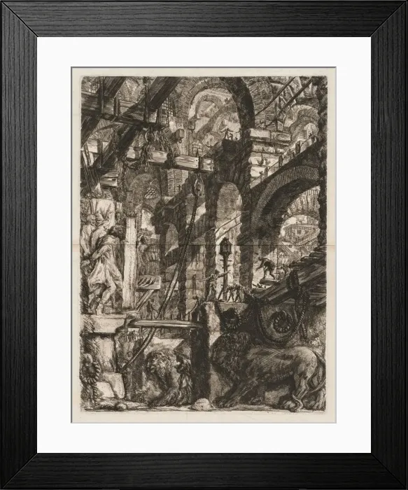 Framed Print : The Prisons: A Perspective of Roman Arches, with Two Lions Carved in Relief... 1745-50 Framed Print : The Prisons: A Perspective of Roman Arches, with Two Lions Carved in Relief... 1745-50