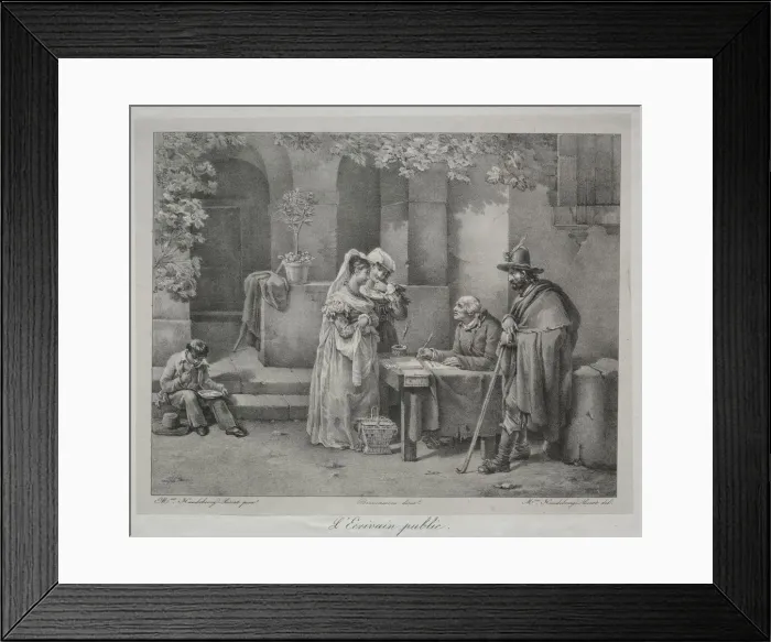 Framed Print : The Public Writer. Creator: Antoinette Cecile Hortense Lescot Haudebourt (French, 1784-1845) Framed Print : The Public Writer. Creator: Antoinette Cecile Hortense Lescot Haudebourt (French, 1784-1845)