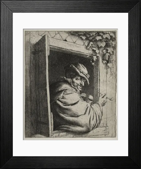 Framed Print : The Smoker at the Window. Creator: Adriaen van Ostade (Dutch, 1610-1684) Framed Print : The Smoker at the Window. Creator: Adriaen van Ostade (Dutch, 1610-1684)