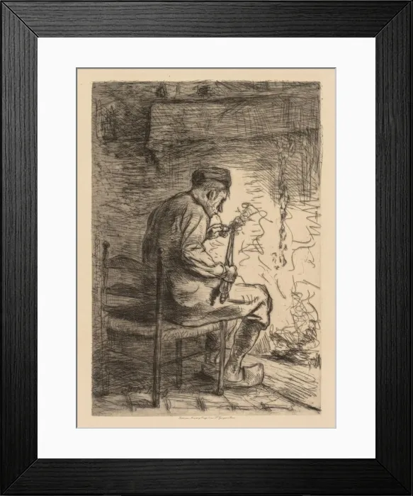 Framed Print : The Smoker. Creator: Jozef Israels (Dutch, 1824-1911) Framed Print : The Smoker. Creator: Jozef Israels (Dutch, 1824-1911)
