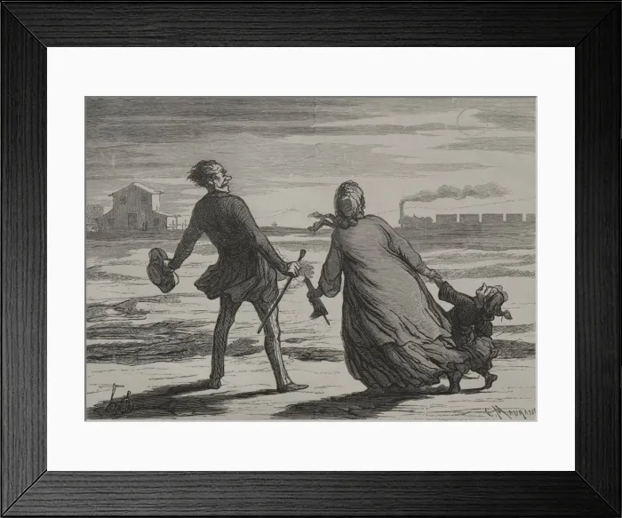 Framed Print : The Railway: Too Late. Creator: Honore Daumier (French, 1808-1879) Framed Print : The Railway: Too Late. Creator: Honore Daumier (French, 1808-1879)