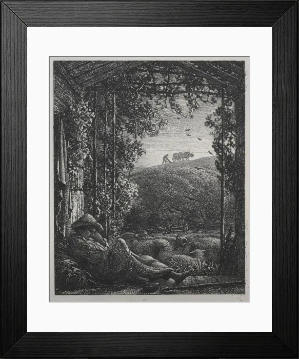 Framed Print : The Sleeping Shepherd, 1857. Creator: Samuel Palmer (British, 1805-1881) Framed Print : The Sleeping Shepherd, 1857. Creator: Samuel Palmer (British, 1805-1881)