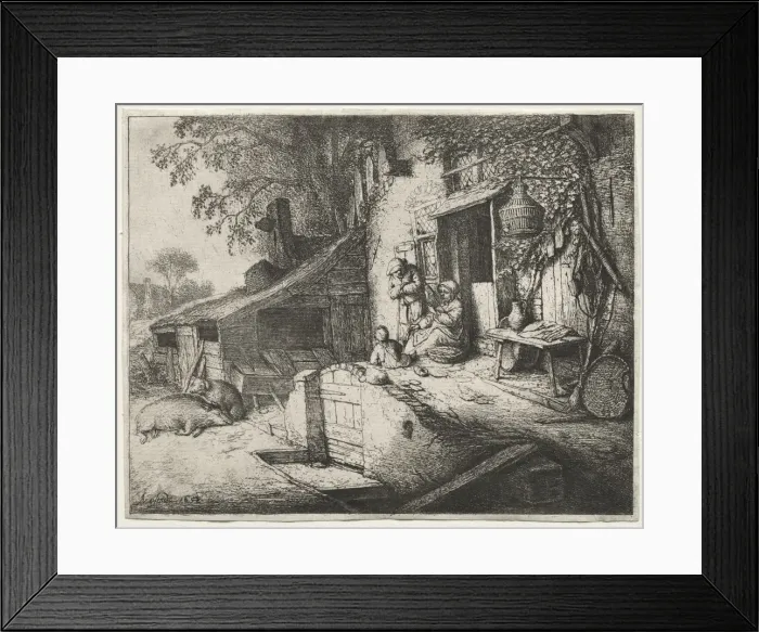 Framed Print : The Spinner. Creator: Adriaen van Ostade (Dutch, 1610-1684) Framed Print : The Spinner. Creator: Adriaen van Ostade (Dutch, 1610-1684)