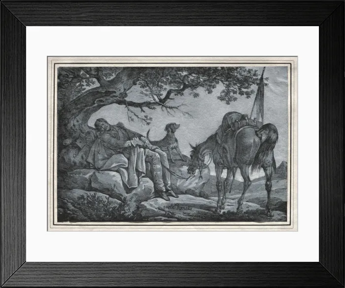 Framed Print : The Sleeping Soldier. Creator: Carle Vernet (French, 1758-1836) Framed Print : The Sleeping Soldier. Creator: Carle Vernet (French, 1758-1836)