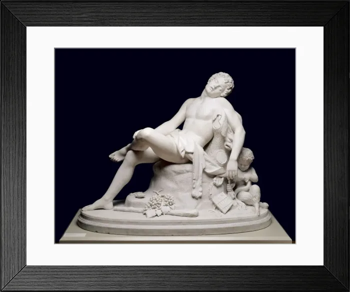 Framed Print : The Sleeping Faun, modeled 1864, carved c. 1870. Creator: Harriet Goodhue Hosmer (American Framed Print : The Sleeping Faun, modeled 1864, carved c. 1870. Creator: Harriet Goodhue Hosmer (American