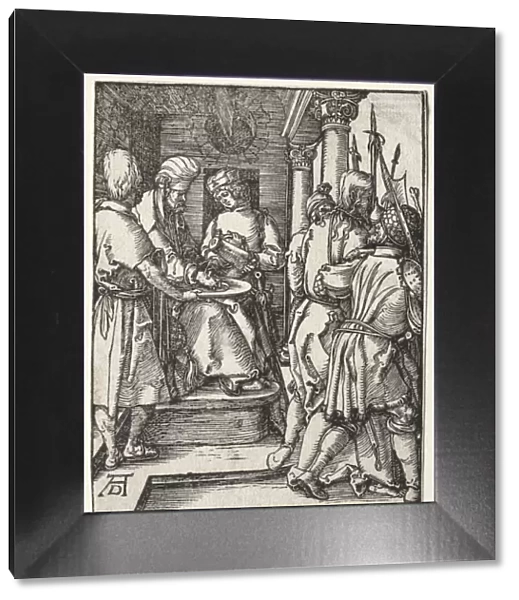 The Small Passion: Pilate Washing His Hands, 1509-1511. Creator: Albrecht Dürer (German