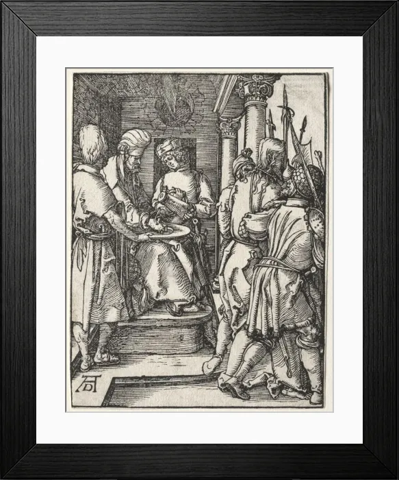 Framed Print : The Small Passion: Pilate Washing His Hands, 1509-1511. Creator: Albrecht Dürer (German Framed Print : The Small Passion: Pilate Washing His Hands, 1509-1511. Creator: Albrecht Dürer (German