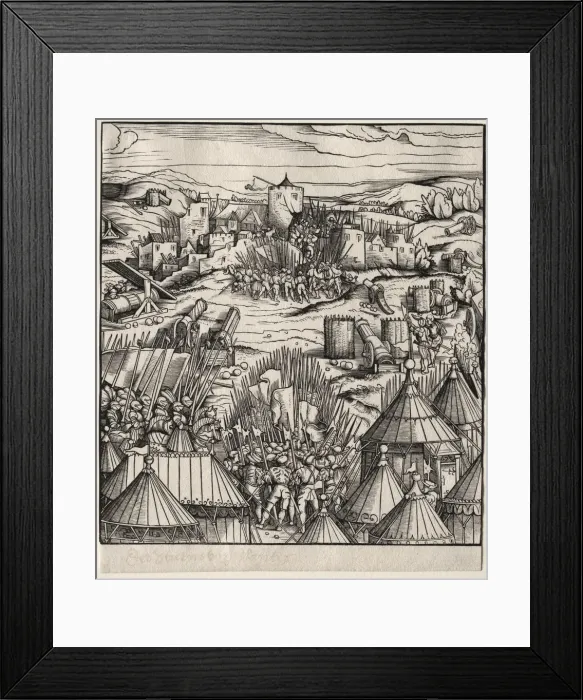 Framed Print : The Storming of Nantes, 1512-1515. Creator: Hans Burgkmair (German, 1473-1531) Framed Print : The Storming of Nantes, 1512-1515. Creator: Hans Burgkmair (German, 1473-1531)