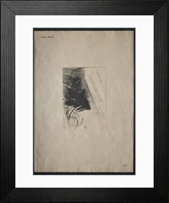 Framed Print : The Temptation of Saint Anthony (First Series): Cover, 1888. Creator: Odilon Redon (French Framed Print : The Temptation of Saint Anthony (First Series): Cover, 1888. Creator: Odilon Redon (French