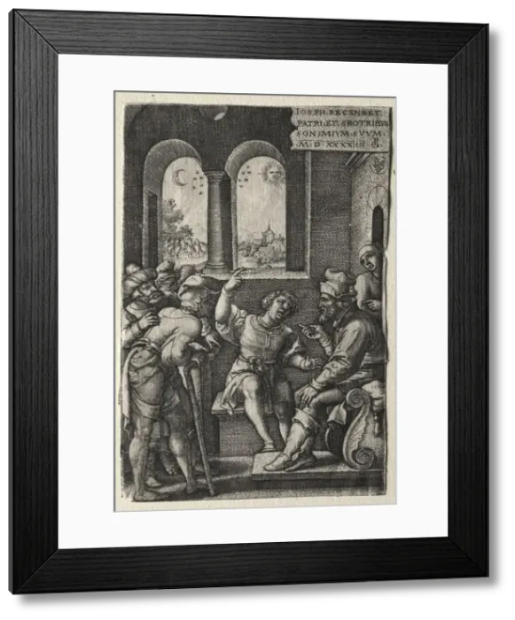 Framed Print : The Story of Joseph: Joseph Recounting his Dreams to his Father, 1544. Creator: Georg Pencz Framed Print : The Story of Joseph: Joseph Recounting his Dreams to his Father, 1544. Creator: Georg Pencz