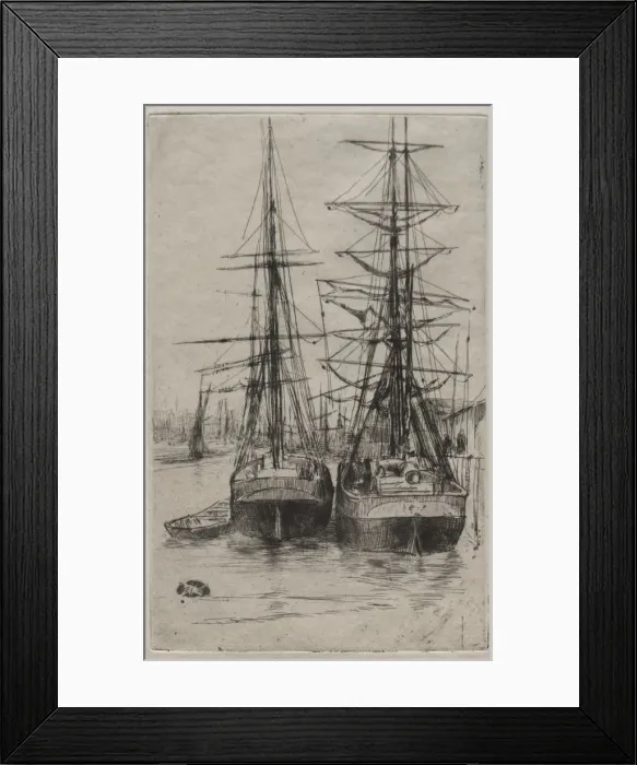 Framed Print : The Two Ships. Creator: James McNeill Whistler (American, 1834-1903) Framed Print : The Two Ships. Creator: James McNeill Whistler (American, 1834-1903)