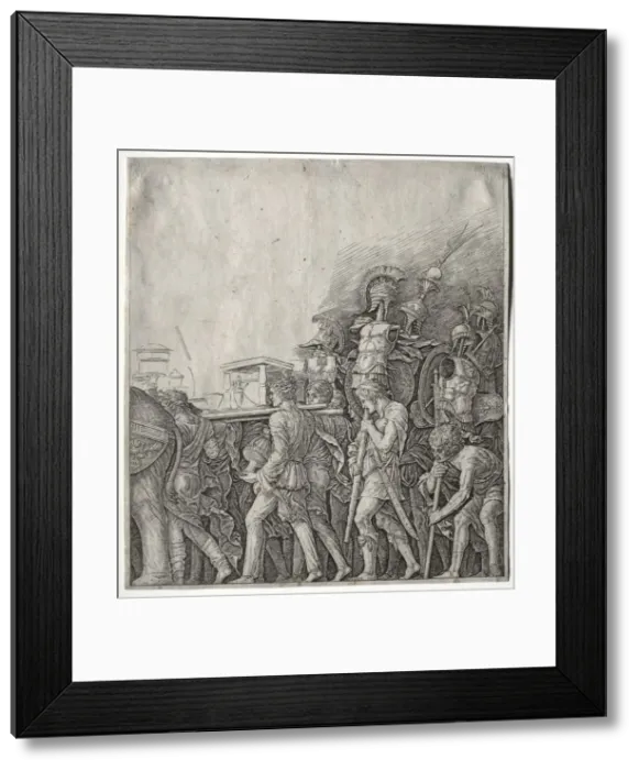 Framed Print : The Triumphs of Caesar: The Corselet Bearers, c. 1498. Creator: Giulio Campagnola (Italian Framed Print : The Triumphs of Caesar: The Corselet Bearers, c. 1498. Creator: Giulio Campagnola (Italian