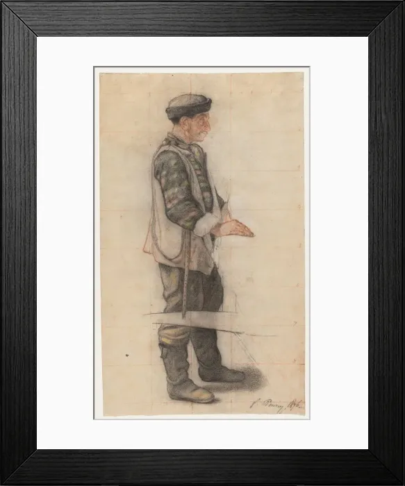 Framed Print : The Stretcher Bearer (Study for Le Couvreur tombe ), 1876. Creator Framed Print : The Stretcher Bearer (Study for Le Couvreur tombe ), 1876. Creator