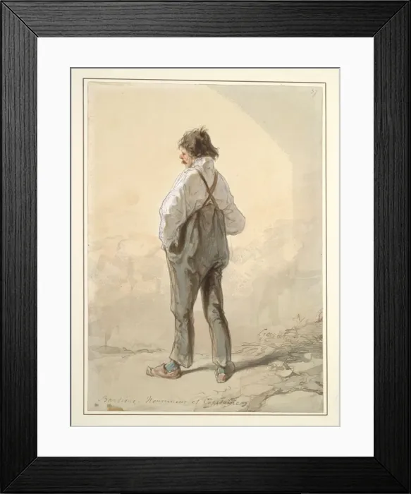 Framed Print : The Suburbs: Stock Raiser and Captain, probably 1859-1860. Creator: Paul Gavarni (French