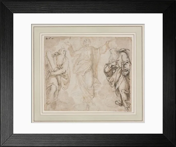 Framed Print : The Transfiguration (recto); Study of Hands (verso), c. 1590. Creator: Camillo Procaccini (Italian Framed Print : The Transfiguration (recto); Study of Hands (verso), c. 1590. Creator: Camillo Procaccini (Italian