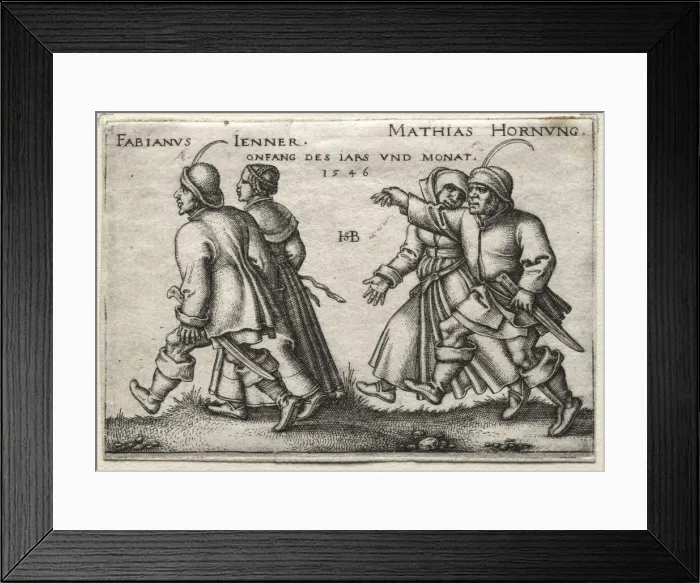 Framed Print : The Village Wedding: Fabianus Jenner / Mathias Hornung, 1546. Creator: Hans Sebald Beham (German Framed Print : The Village Wedding: Fabianus Jenner / Mathias Hornung, 1546. Creator: Hans Sebald Beham (German