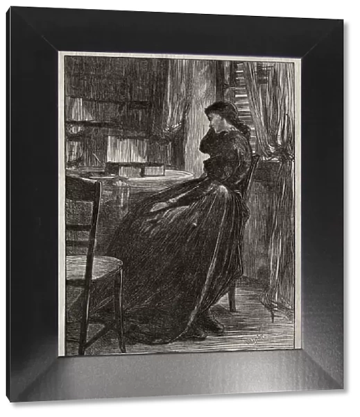 The Trial Sermon: Joanna Douglas at Her Desk, 1862. Creator: James McNeill Whistler (American