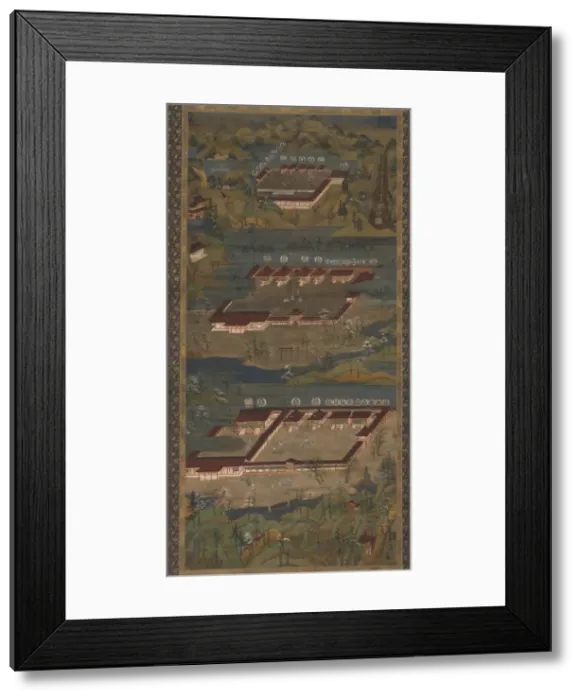 Framed Print : The Three Sacred Shrines at Kumano: Kumano Mandala, c. 1300. Creator: Unknown Framed Print : The Three Sacred Shrines at Kumano: Kumano Mandala, c. 1300. Creator: Unknown