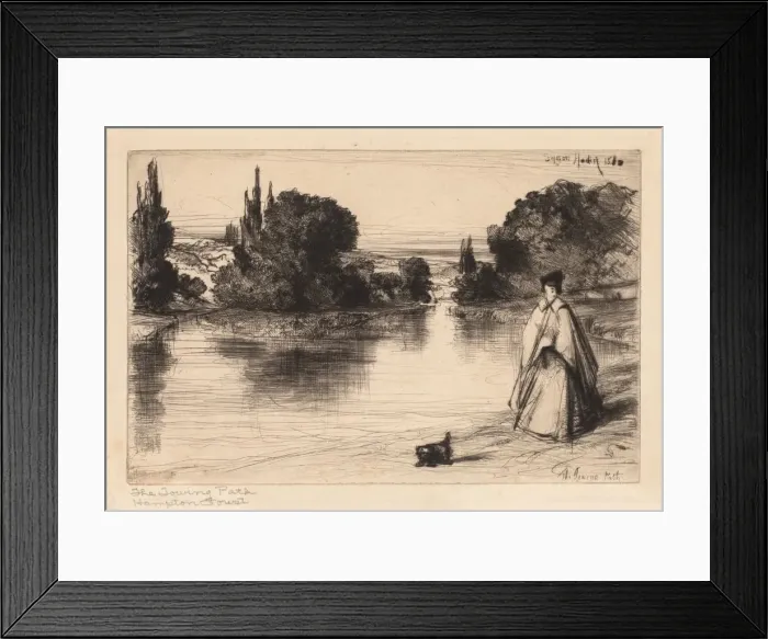 Framed Print : The Towing Path, 1864. Creator: Francis Seymour Haden (British, 1818-1910) Framed Print : The Towing Path, 1864. Creator: Francis Seymour Haden (British, 1818-1910)