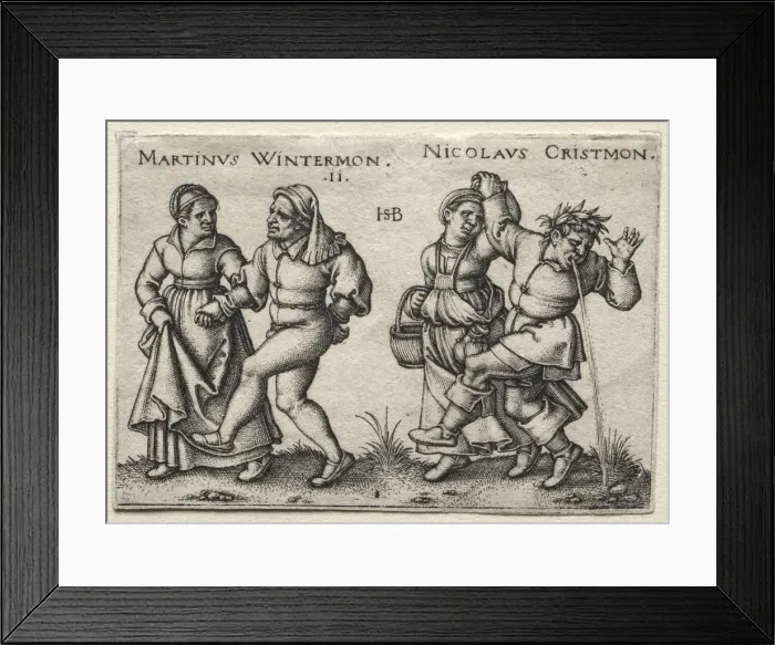 Framed Print : The Village Wedding: Martinus Wintermon / Nicolaus Cristmon, 1546. Creator: Hans Sebald Beham Framed Print : The Village Wedding: Martinus Wintermon / Nicolaus Cristmon, 1546. Creator: Hans Sebald Beham