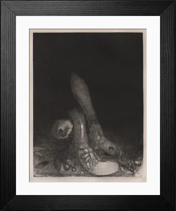 Framed Print : The Temptation of St. Anthony: Flowers Fall and the Head of a Python Appears, 1896