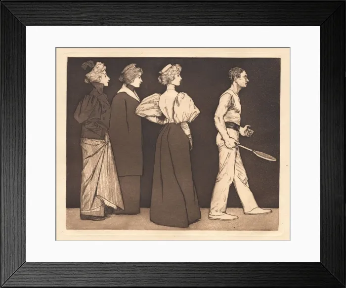 Framed Print : The Tennis Player, 1896. Creator: Eugen Kirchner (German, 1865-1938) Framed Print : The Tennis Player, 1896. Creator: Eugen Kirchner (German, 1865-1938)