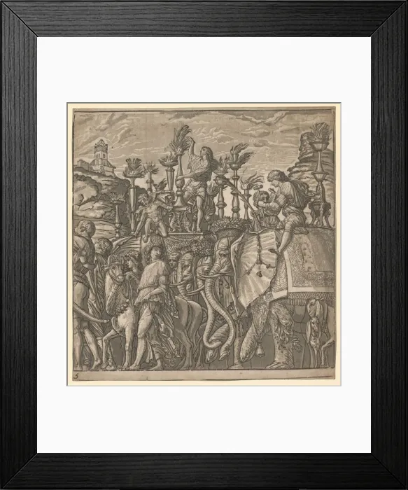 Framed Print : The Triumph of Julius Caesar: Elephants Carrying Torches, 1593-99. Creator: Andrea Andreani Framed Print : The Triumph of Julius Caesar: Elephants Carrying Torches, 1593-99. Creator: Andrea Andreani
