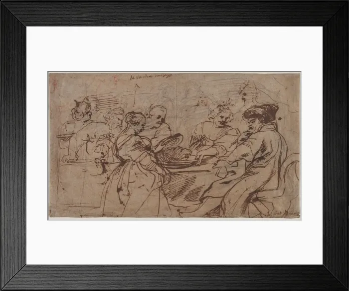 Framed Print : The Feast of Herod (recto) Tomyris with the Head of Cyrus (verso), c. 1637-1638. Creator Framed Print : The Feast of Herod (recto) Tomyris with the Head of Cyrus (verso), c. 1637-1638. Creator
