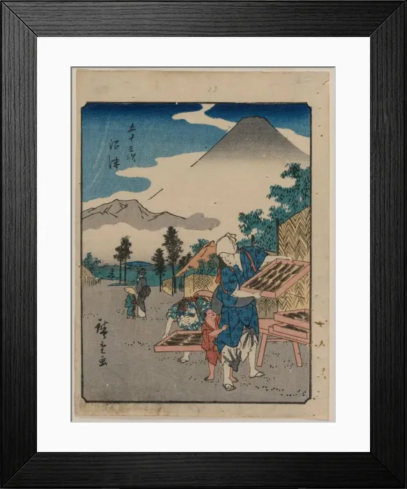 Framed Print : The Fifty-Three Stations of the Tokaido: Numazu, c. 1850. Creator: Ando Hiroshige (Japanese, 1797-1858)