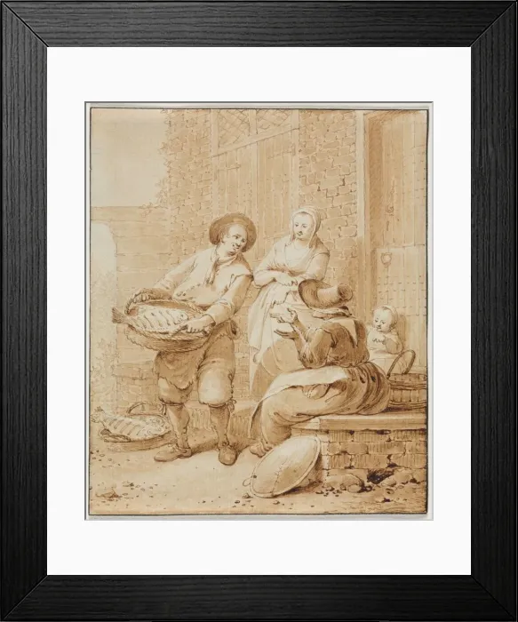 Framed Print : The Fish Monger, second half 18th century. Creator: Hendrik Meijer (Dutch, 1737-1793) Framed Print : The Fish Monger, second half 18th century. Creator: Hendrik Meijer (Dutch, 1737-1793)
