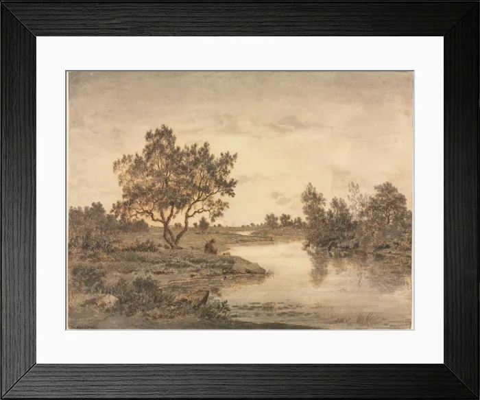 Framed Print : The Fisherman (Le Pecheur), c. 1840-45. Creator: Theodore Rousseau (French, 1812-1867) Framed Print : The Fisherman (Le Pecheur), c. 1840-45. Creator: Theodore Rousseau (French, 1812-1867)