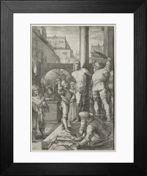 Framed Print : The Flagellation (from The Passion). Creator: Hendrick Goltzius (Dutch, 1558-1617) Framed Print : The Flagellation (from The Passion). Creator: Hendrick Goltzius (Dutch, 1558-1617)