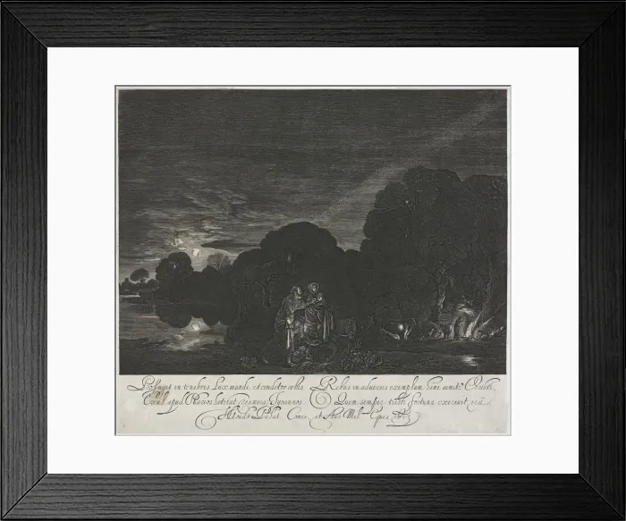Framed Print : The Flight into Egypt (Night). Creator: Hendrik Goudt (Dutch, 1585-1630)