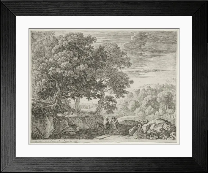 Framed Print : The Flight into Egypt: The Holy Family. Creator: Herman van Swanevelt (Dutch, c. 1600-1655) Framed Print : The Flight into Egypt: The Holy Family. Creator: Herman van Swanevelt (Dutch, c. 1600-1655)