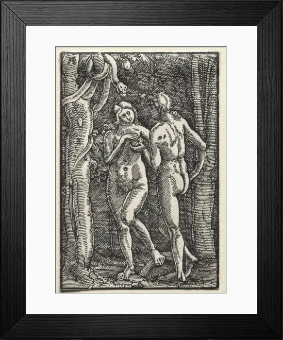 Framed Print : The Fall and Redemption of Man: Adam and Eve Eating the Forbidden Fruit, c. 1515. Creator Framed Print : The Fall and Redemption of Man: Adam and Eve Eating the Forbidden Fruit, c. 1515. Creator