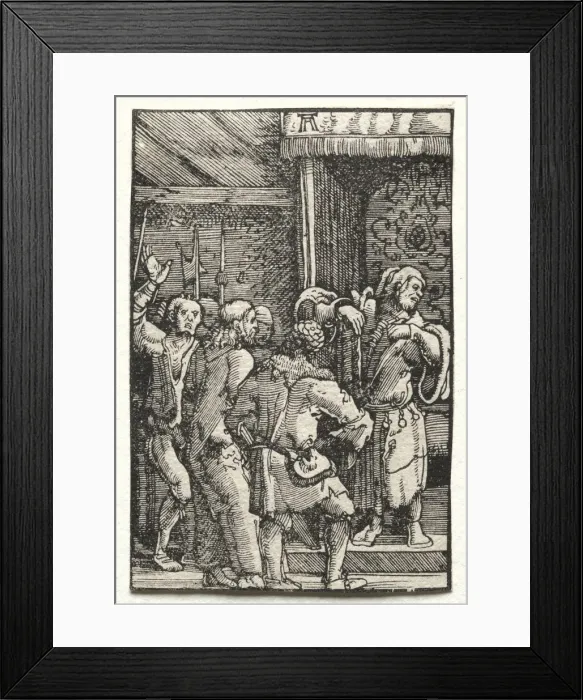 Framed Print : The Fall and Redemption of Man: Christ before Caiaphas, c. 1515. Creator: Albrecht Altdorfer Framed Print : The Fall and Redemption of Man: Christ before Caiaphas, c. 1515. Creator: Albrecht Altdorfer