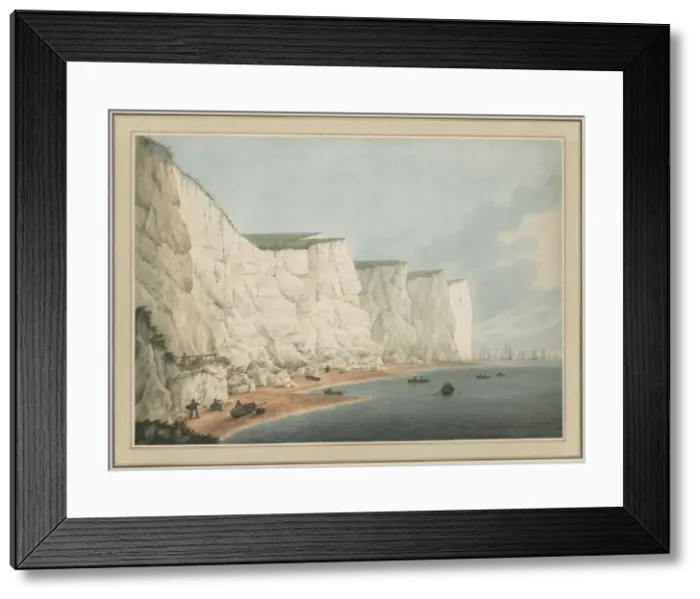 Framed Print : The Fleet Off the Coast, Beachy Head, c. 1790-1805. Creator: Samuel Atkins (British, 1760-1810) Framed Print : The Fleet Off the Coast, Beachy Head, c. 1790-1805. Creator: Samuel Atkins (British, 1760-1810)